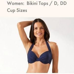 Tommy Bahama Womens Pearl Underwire Full Coverage Halter Bikini Top 34DD